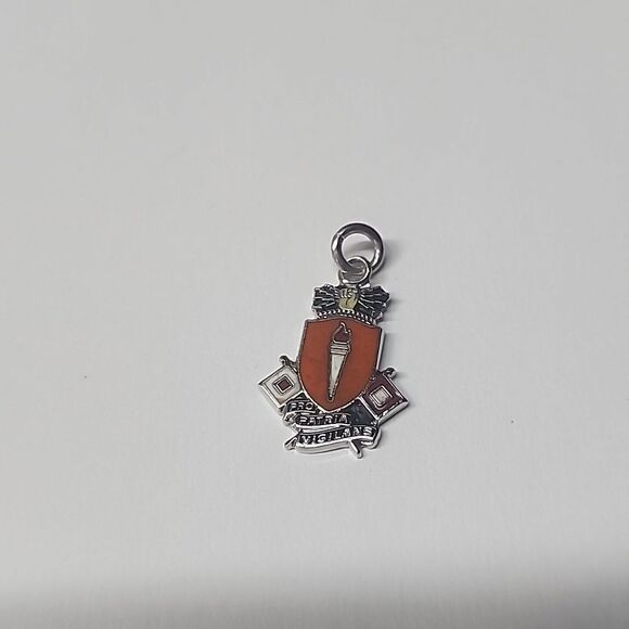 925 Army Signal Enamel Charm SCHOOL Pro Patria Vigilans Military Quest Original - Picture 1 of 5